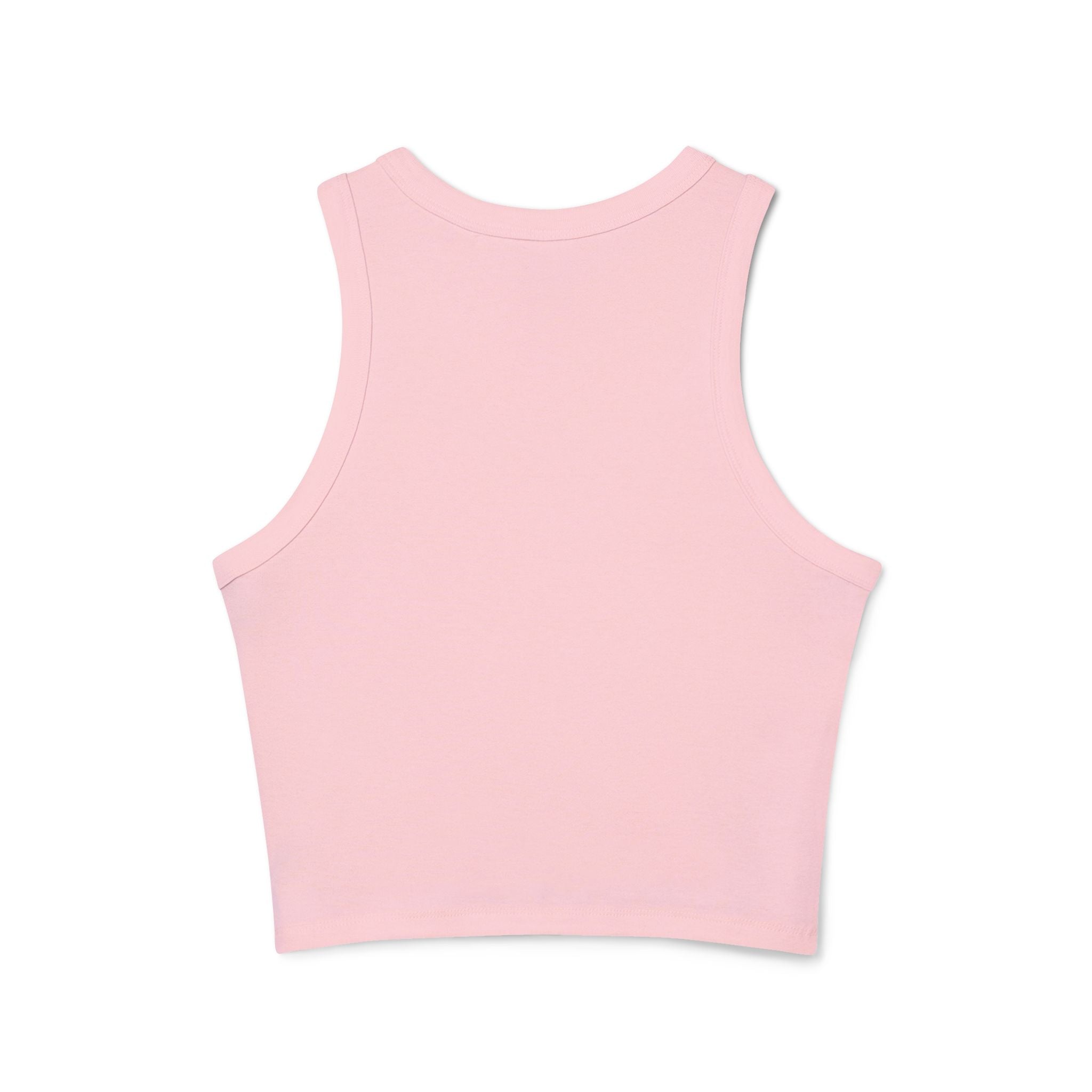 Floral Butterfly Racer Tank Top, Summer Crop Top, Women's Workout Shirt, Nature-Inspired Apparel, Spring Fashion Essential