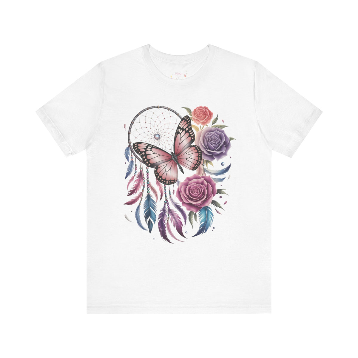 Dreamy Butterfly Dreamcatcher Tee, Unisex Graphic Tee, Boho Style Shirt, Nature Lover Gift, Festival Apparel