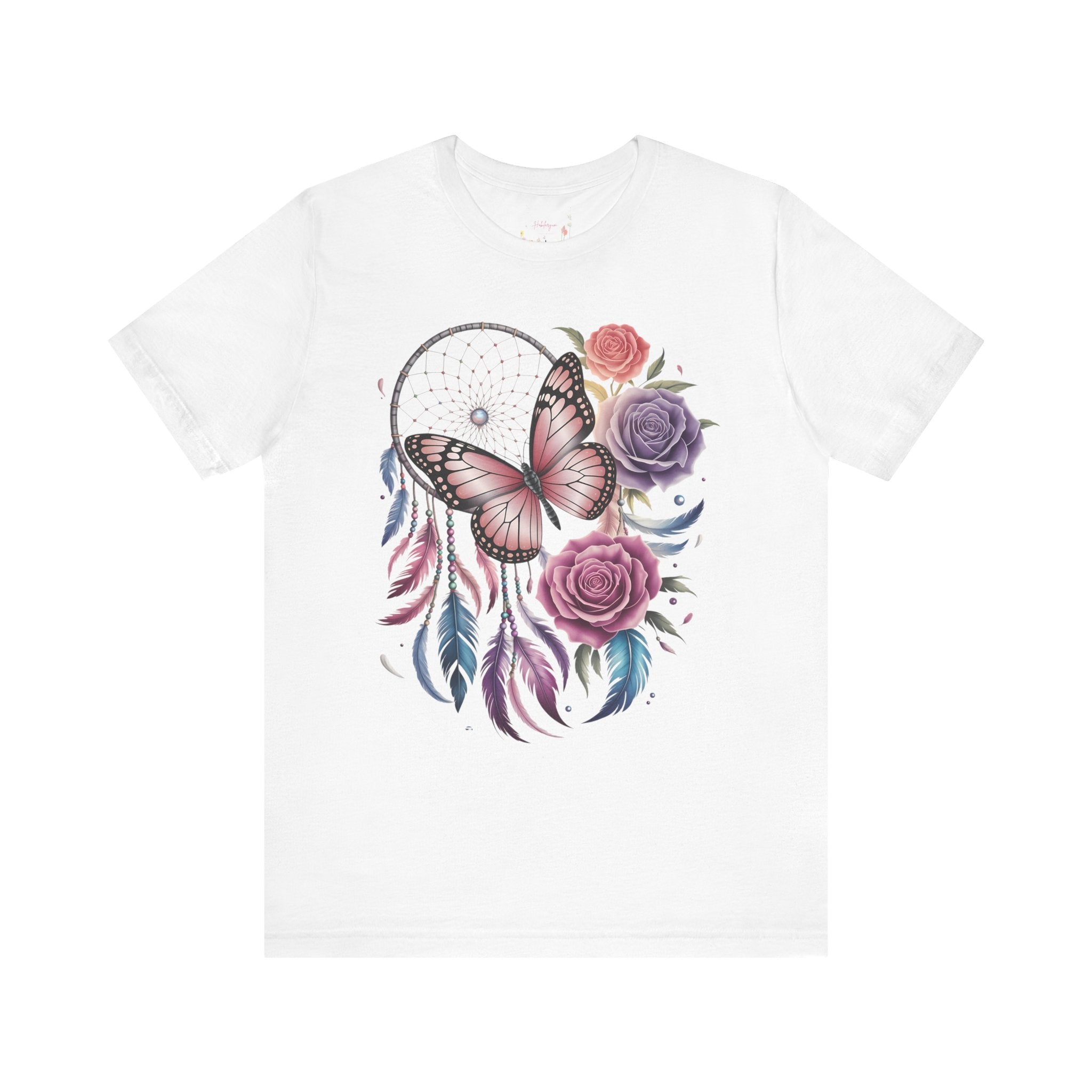 Dreamy Butterfly Dreamcatcher Tee, Unisex Graphic Tee, Boho Style Shirt, Nature Lover Gift, Festival Apparel