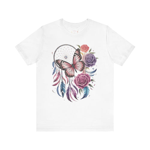 Dreamy Butterfly Dreamcatcher Tee, Unisex Graphic Tee, Boho Style Shirt, Nature Lover Gift, Festival Apparel
