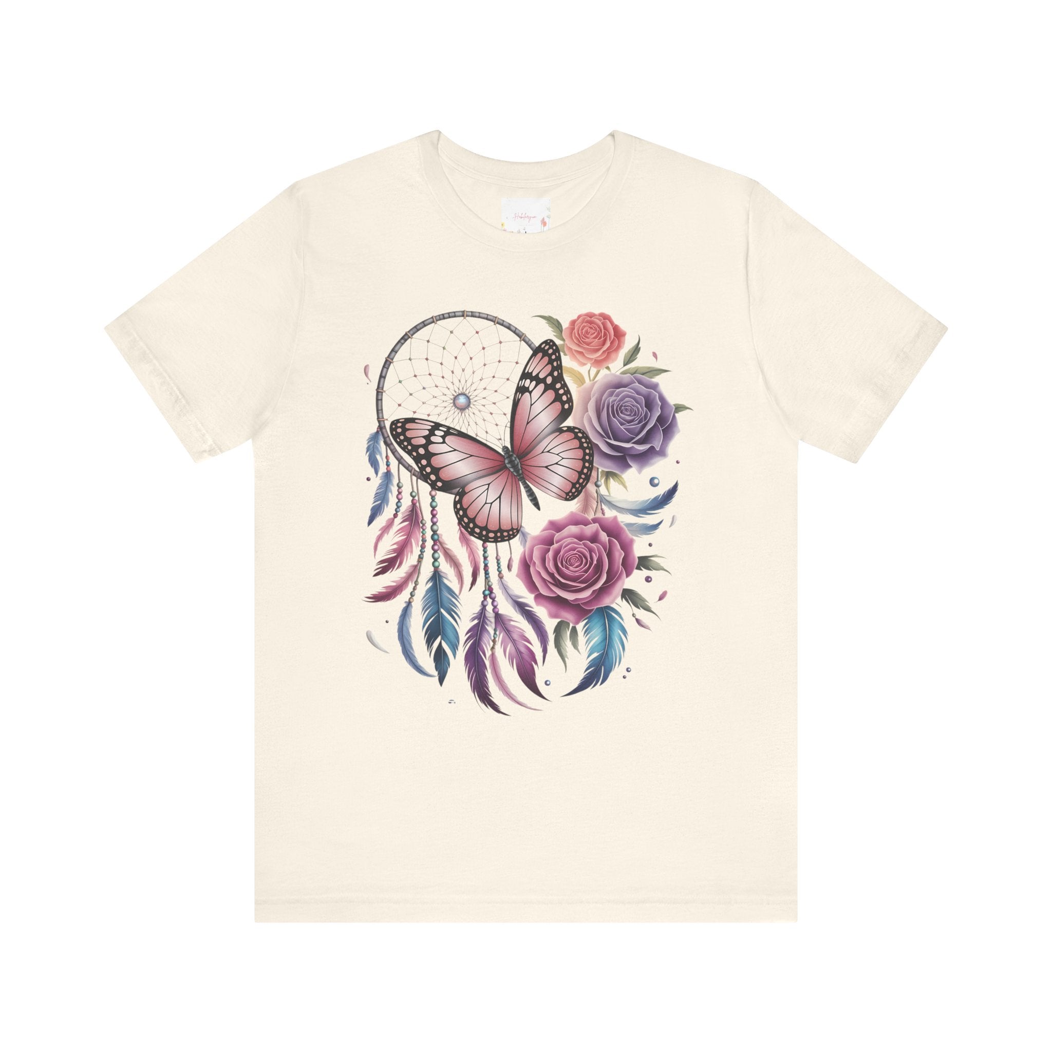 Dreamy Butterfly Dreamcatcher Tee, Unisex Graphic Tee, Boho Style Shirt, Nature Lover Gift, Festival Apparel