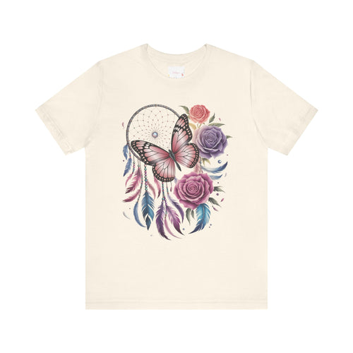 Dreamy Butterfly Dreamcatcher Tee, Unisex Graphic Tee, Boho Style Shirt, Nature Lover Gift, Festival Apparel