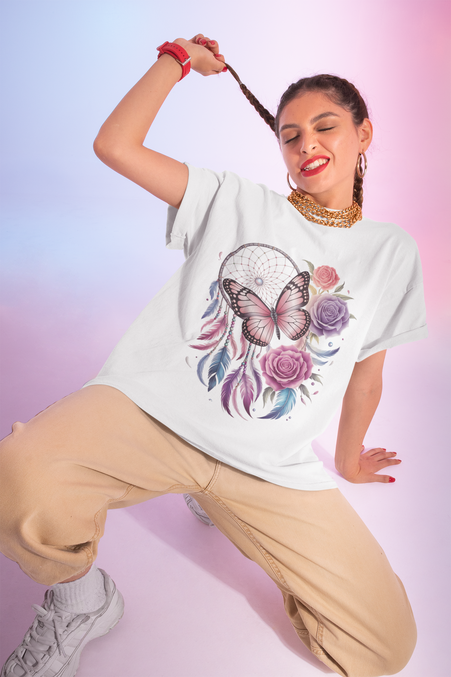 Dreamy Butterfly Dreamcatcher Tee, Unisex Graphic Tee, Boho Style Shirt, Nature Lover Gift, Festival Apparel