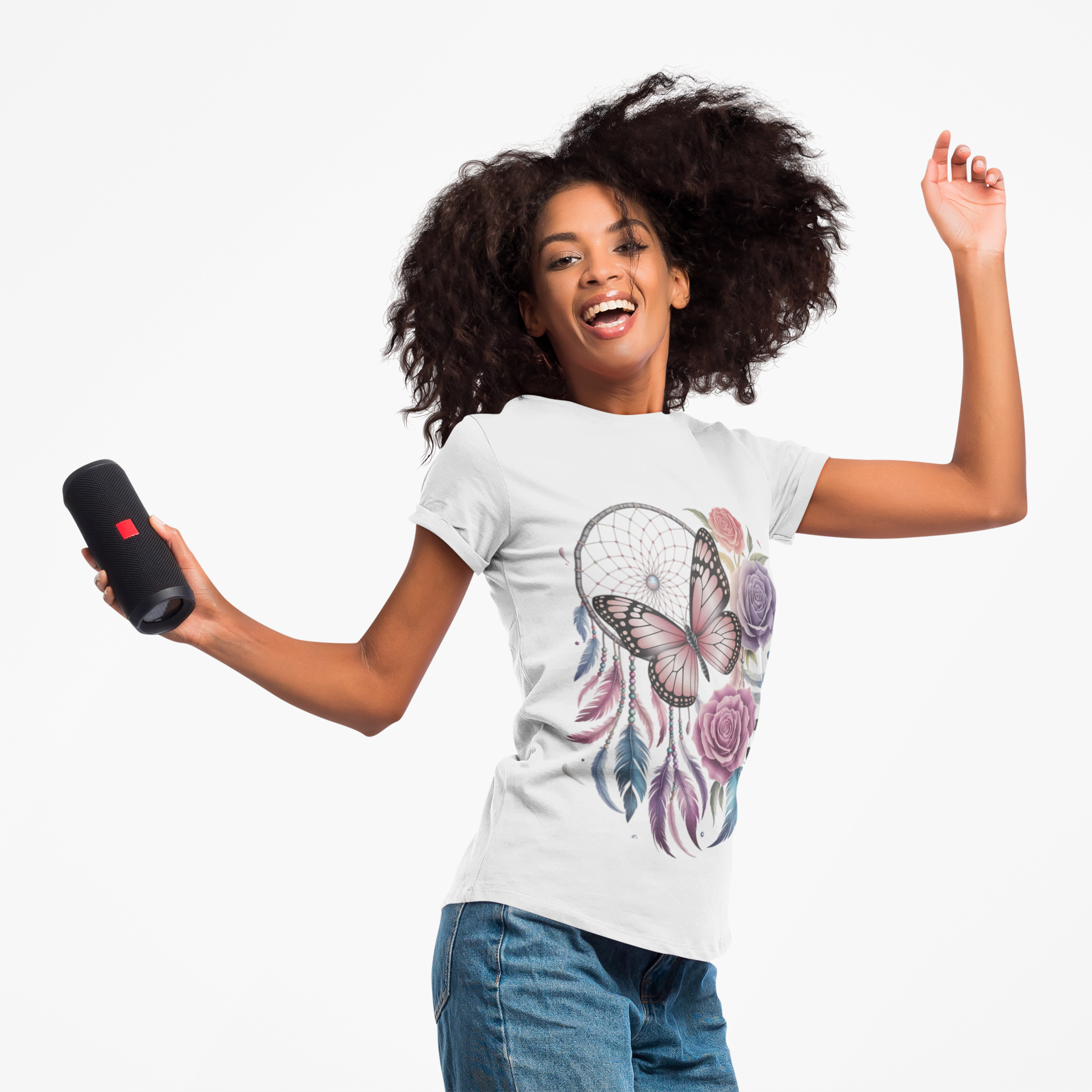 Dreamy Butterfly Dreamcatcher Tee, Unisex Graphic Tee, Boho Style Shirt, Nature Lover Gift, Festival Apparel