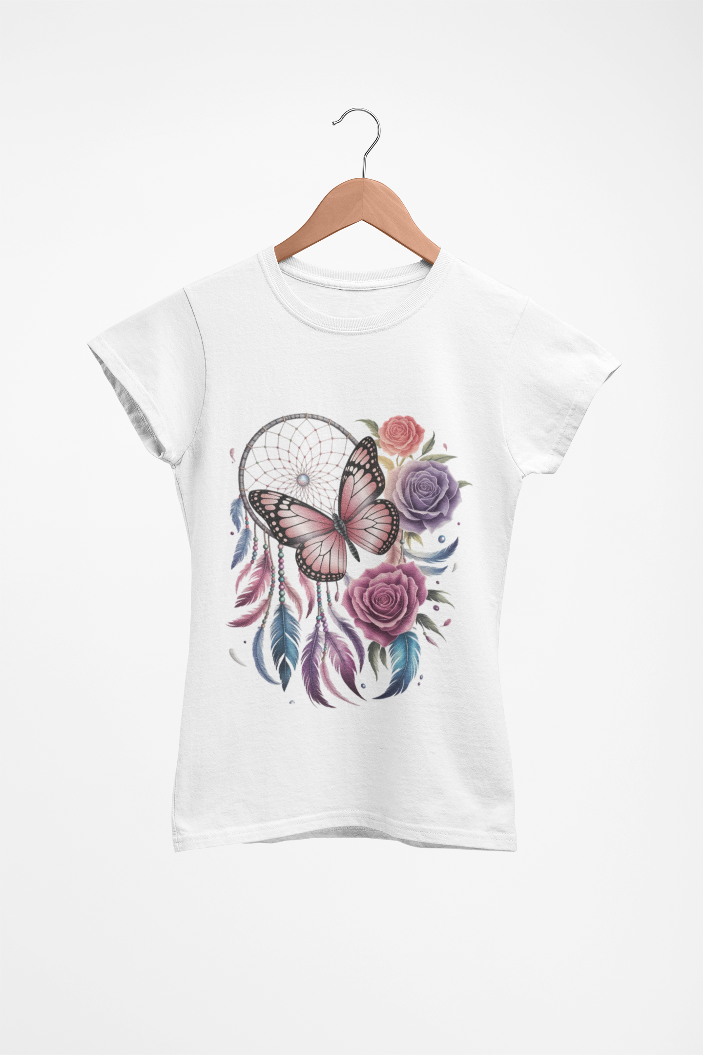 Dreamy Butterfly Dreamcatcher Tee, Unisex Graphic Tee, Boho Style Shirt, Nature Lover Gift, Festival Apparel
