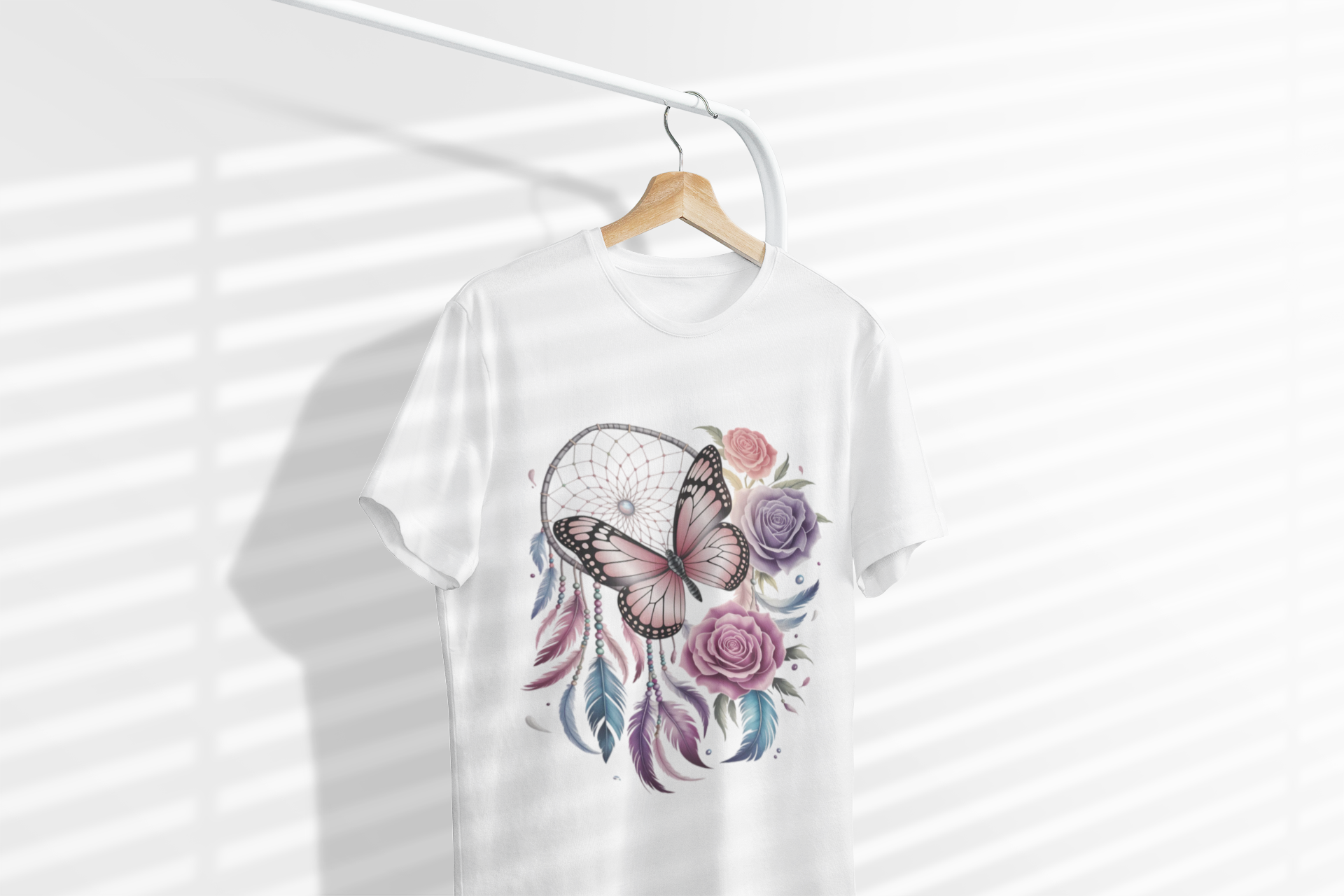 Dreamy Butterfly Dreamcatcher Tee, Unisex Graphic Tee, Boho Style Shirt, Nature Lover Gift, Festival Apparel