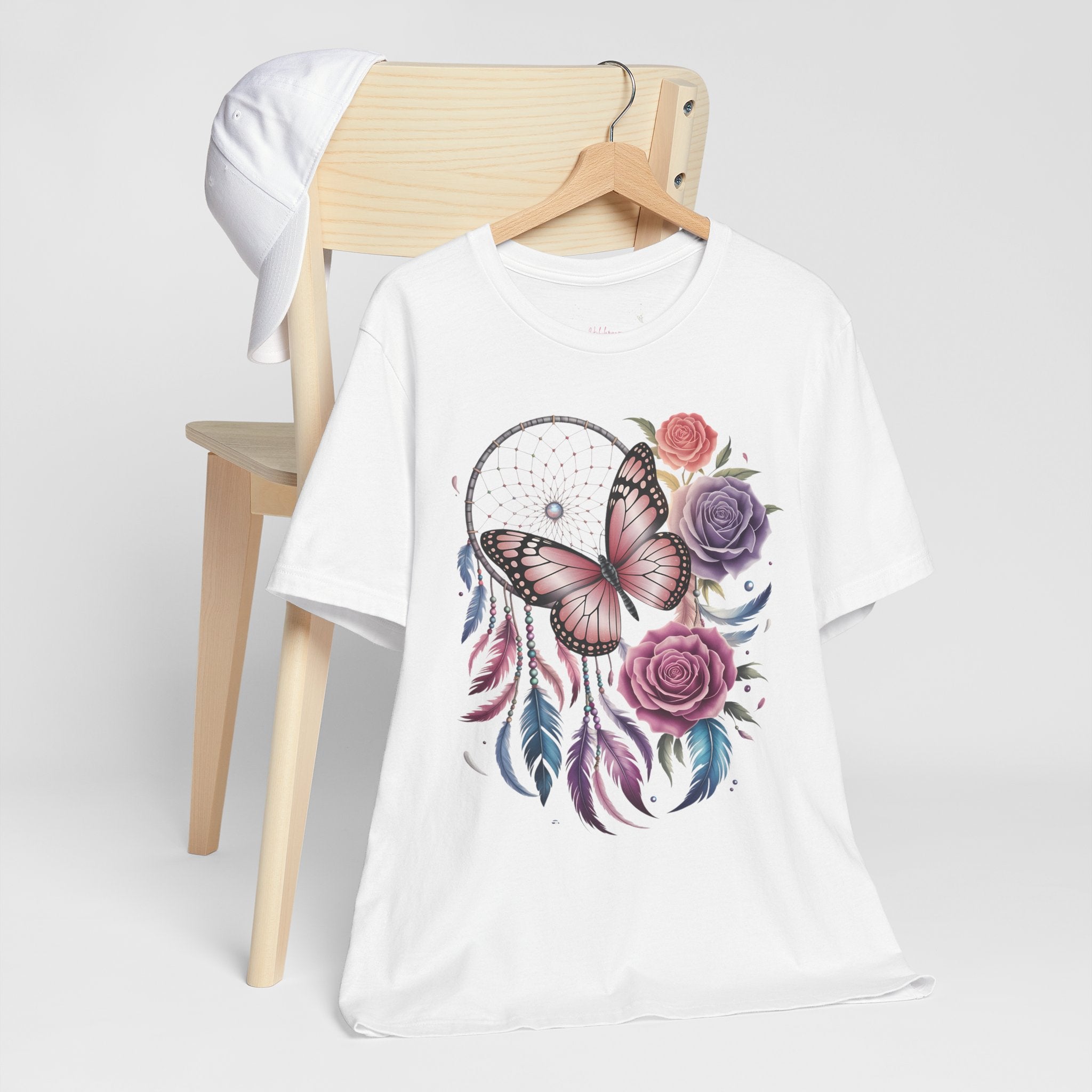 Dreamy Butterfly Dreamcatcher Tee, Unisex Graphic Tee, Boho Style Shirt, Nature Lover Gift, Festival Apparel