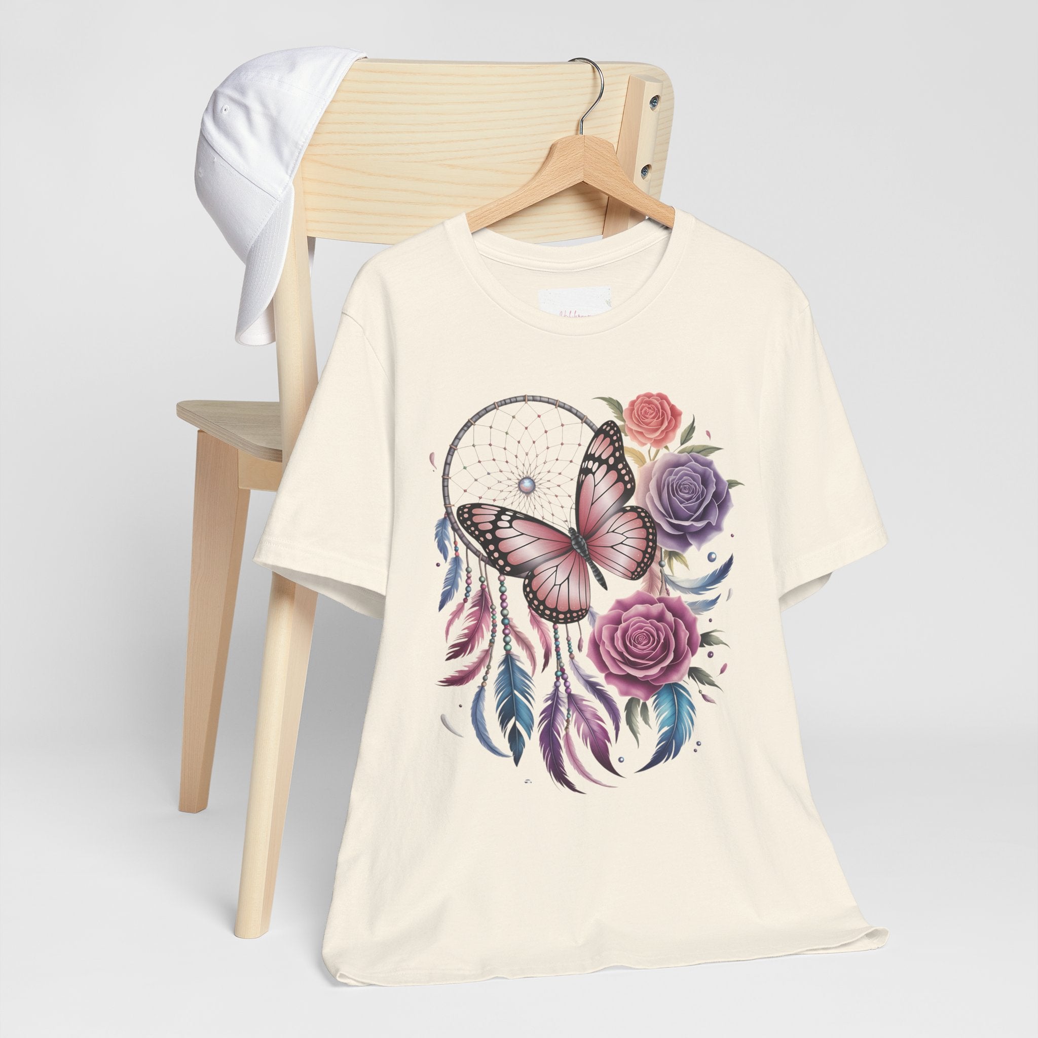 Dreamy Butterfly Dreamcatcher Tee, Unisex Graphic Tee, Boho Style Shirt, Nature Lover Gift, Festival Apparel
